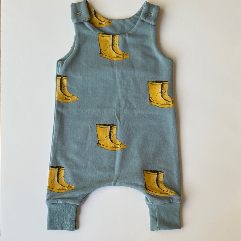 Overalls with Yellow Boot Print